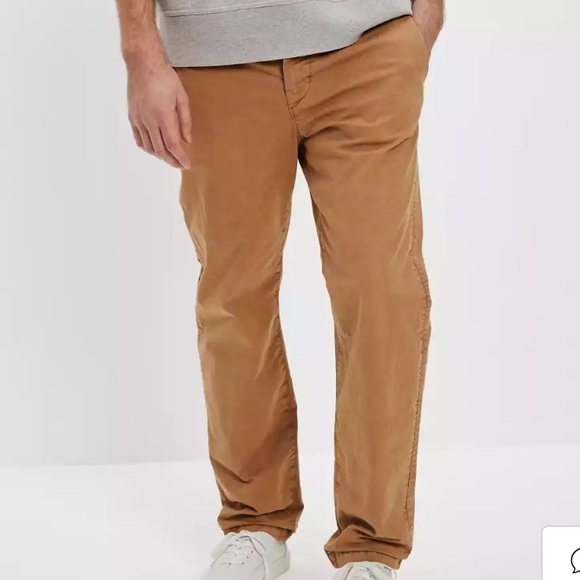 AE Flex Relaxed Straight Khaki Pant - Picture 1 of 11